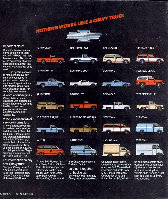 1985 Chevrolet Trucks Brochure Page 2